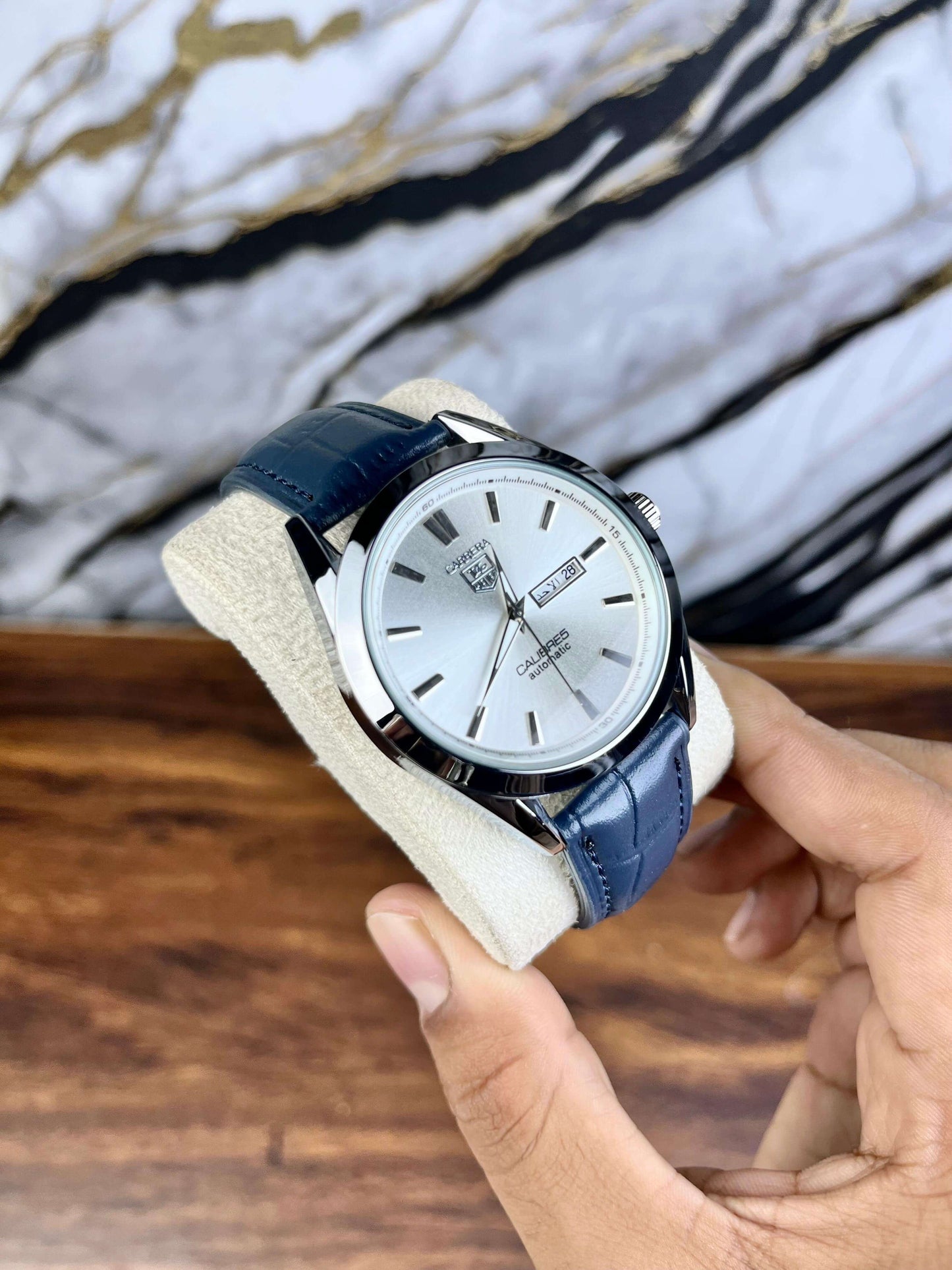 Tag Heuer Calibre 5 Leather Strap Watch