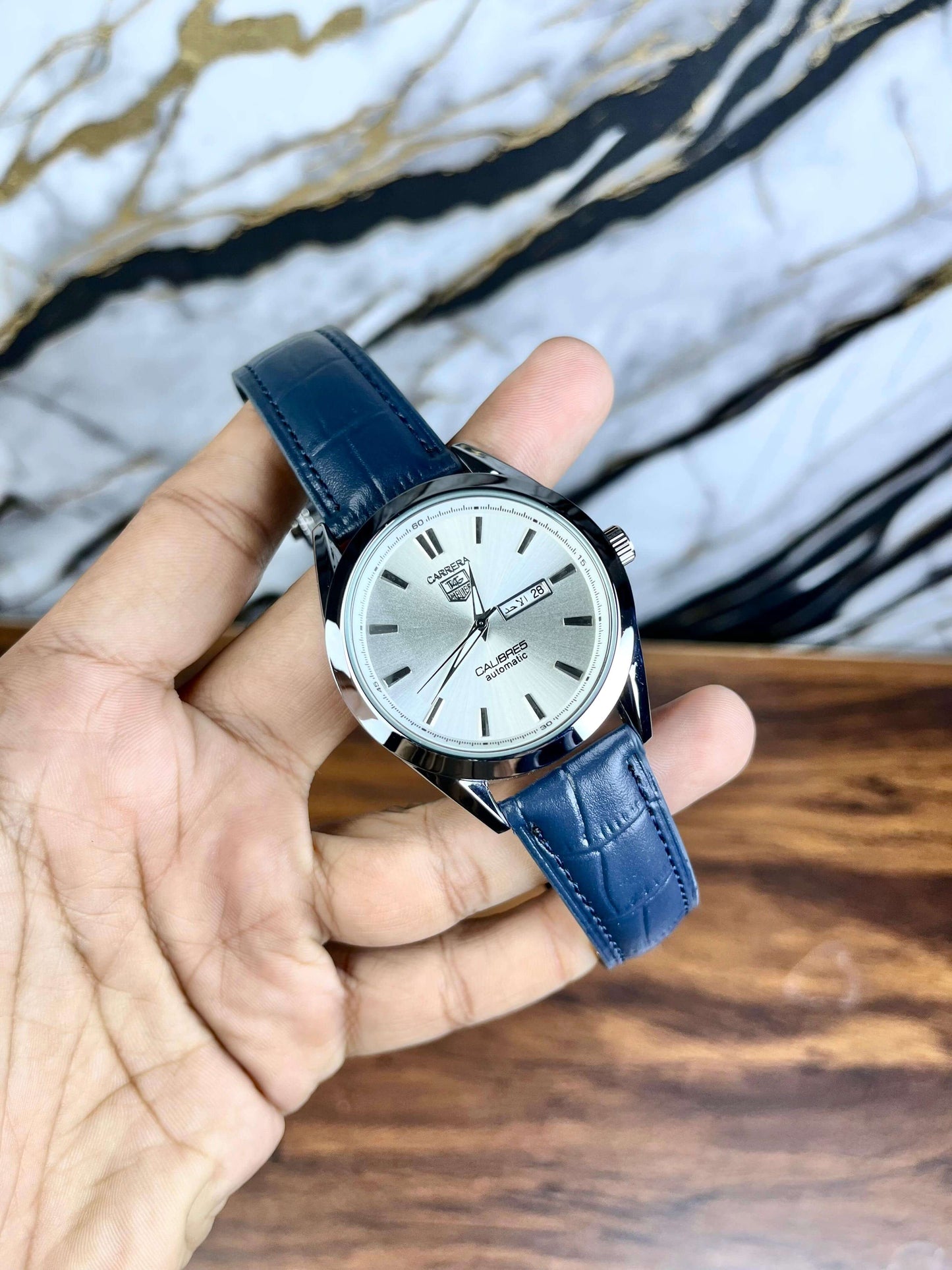 Tag Heuer Calibre 5 Leather Strap Watch