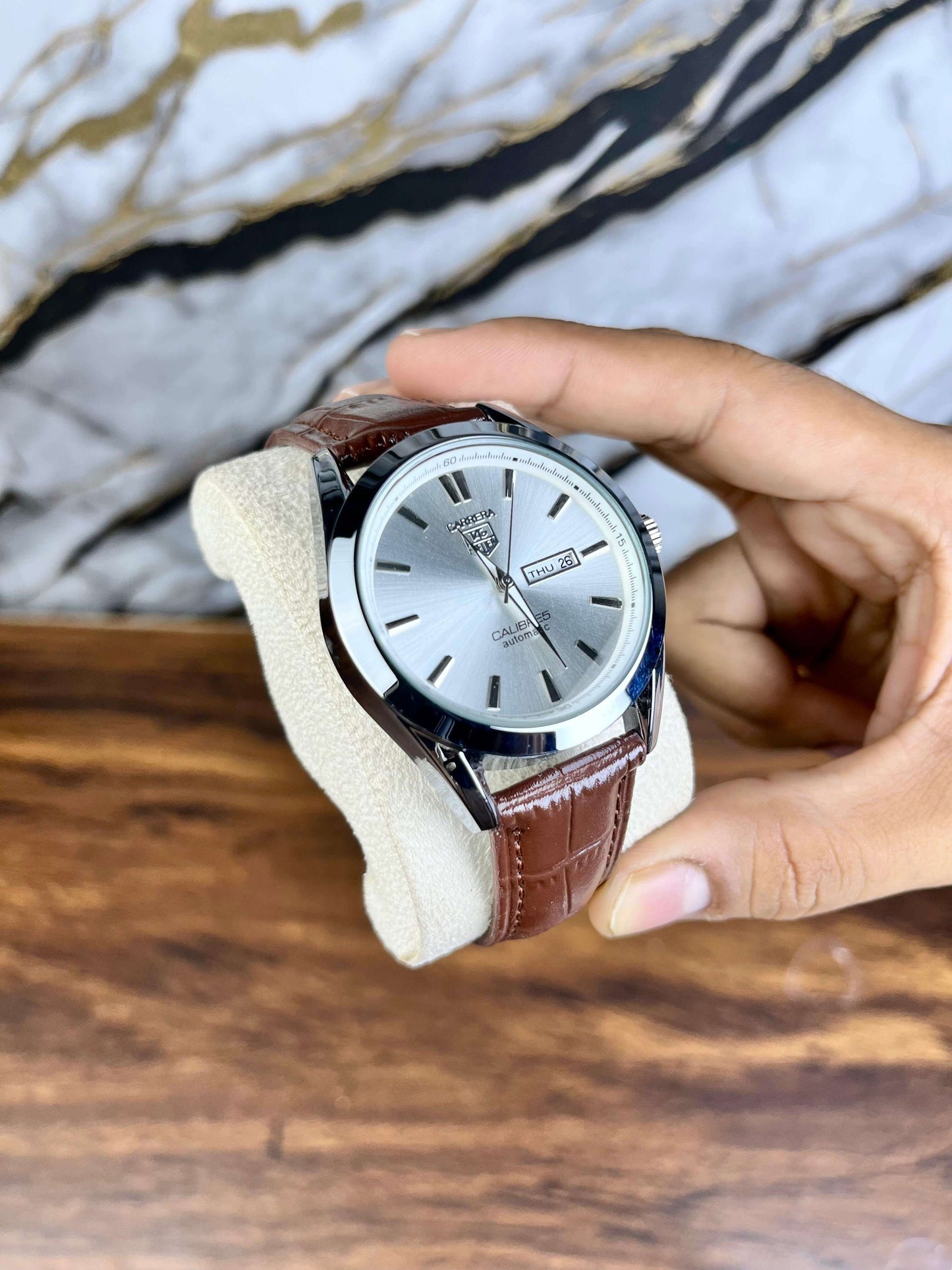 Tag Heuer Calibre 5 Leather Strap Watch