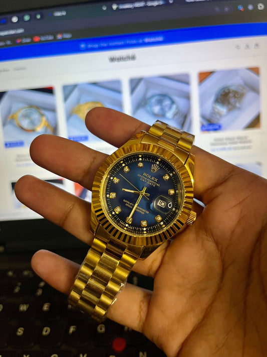 Rolex Pure Gold With Blue Dial GRR