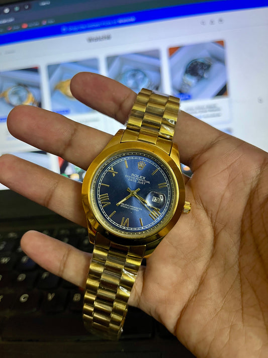 Rolex Pure Gold With Blue Dial CL-NMB
