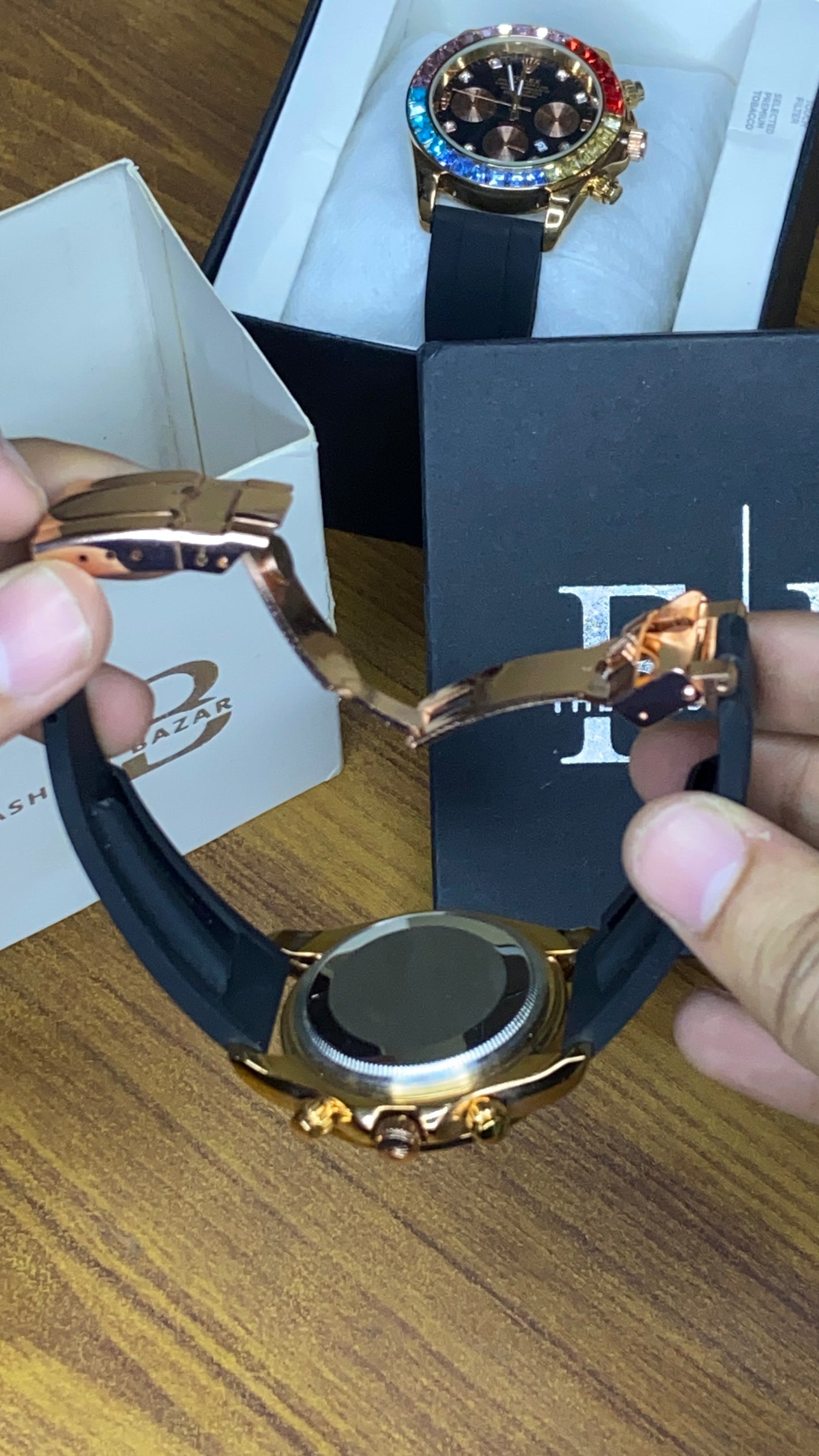 Rainbow Model | Rose Gold Black