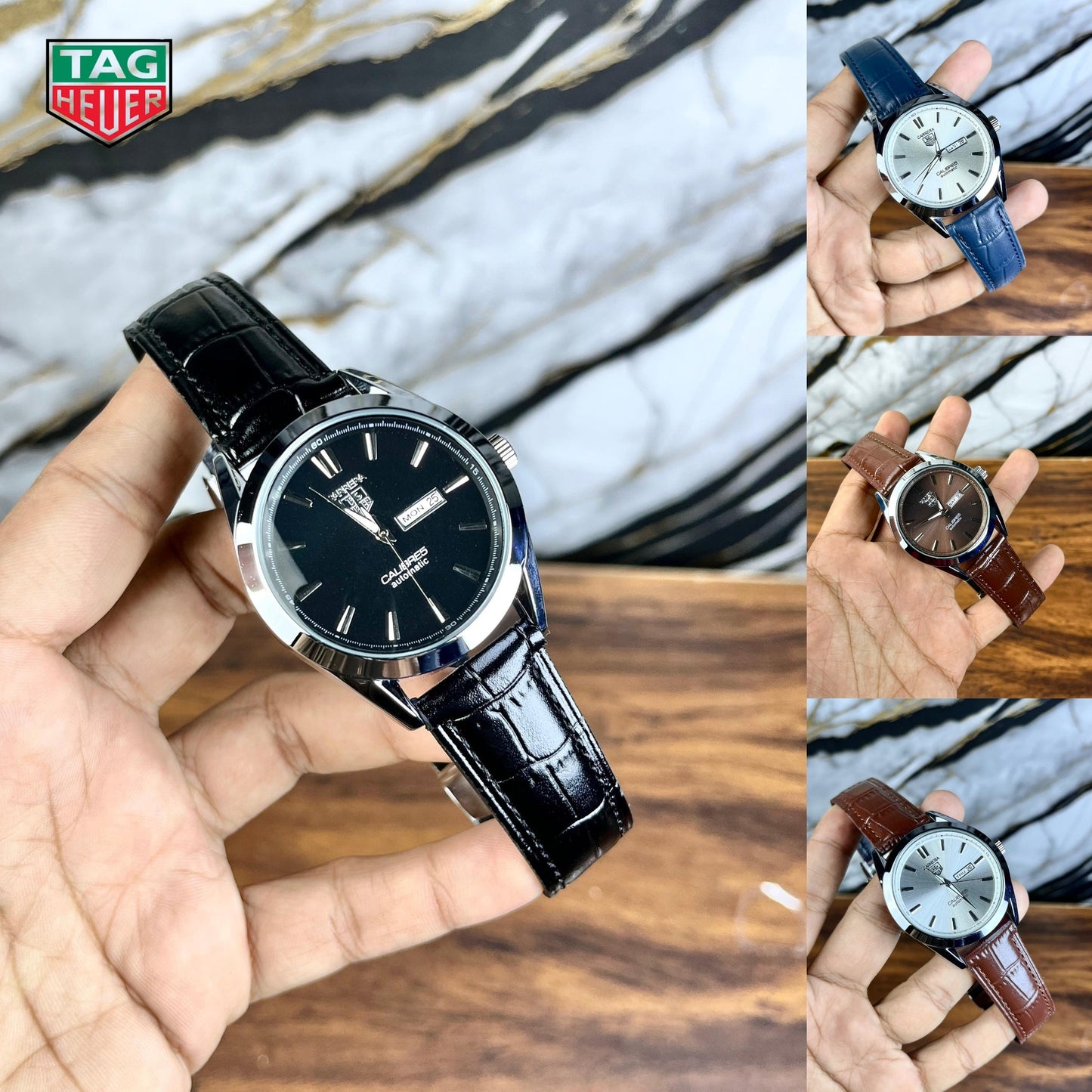 Tag Heuer Calibre 5 Leather Strap Watch